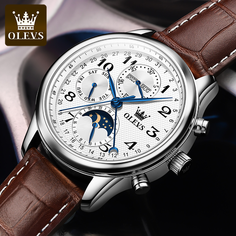 OLEVS 6667 Moon Phase Men's Wa - Luxury Watch On Sale review and price