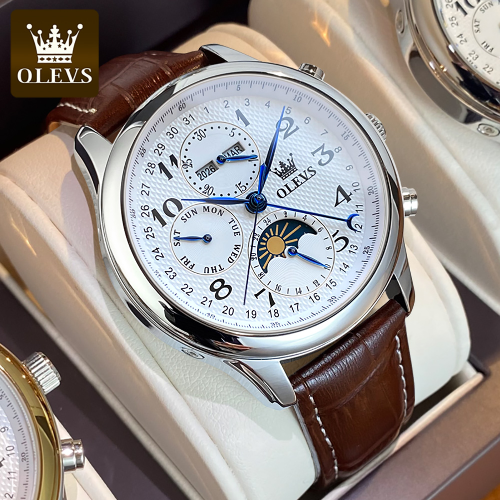 OLEVS 6667 Moon Phase Men's Wa - Luxury Watch On Sale review and price