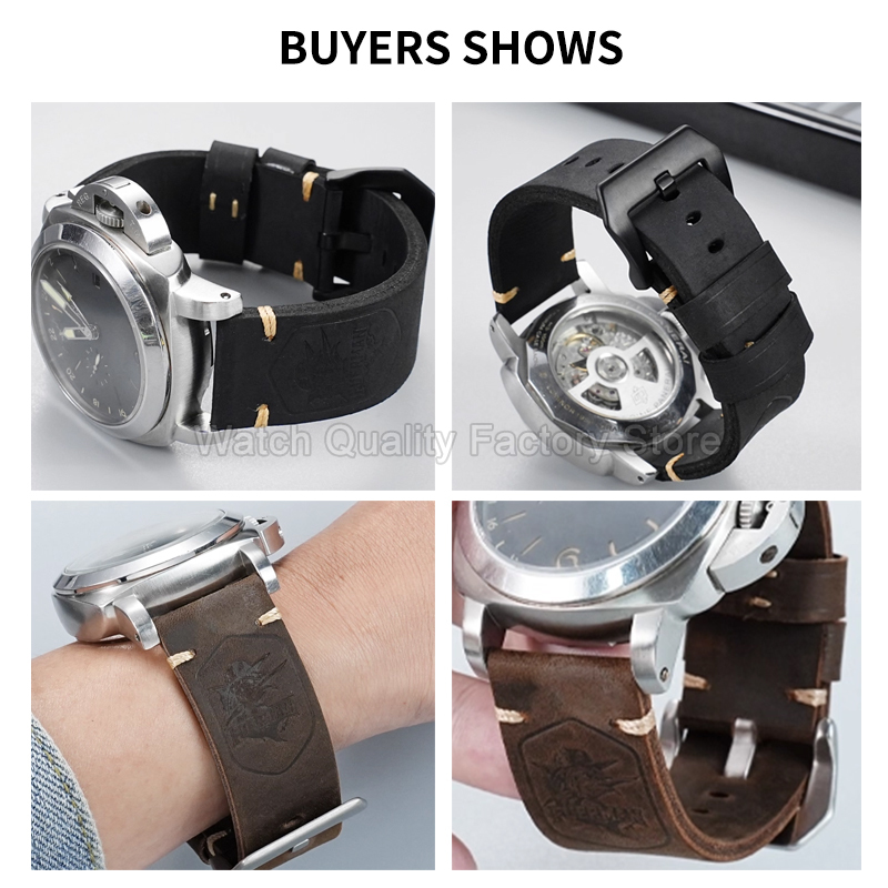 Black Brown 20 22 24 26mm Flat - Luxury Watch Panerai review and price