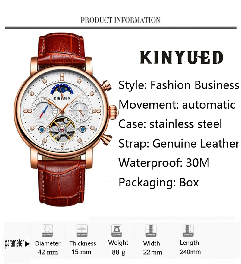 Luxury Brand KINYUED Automatic - Luxury Watch On Sale review and price