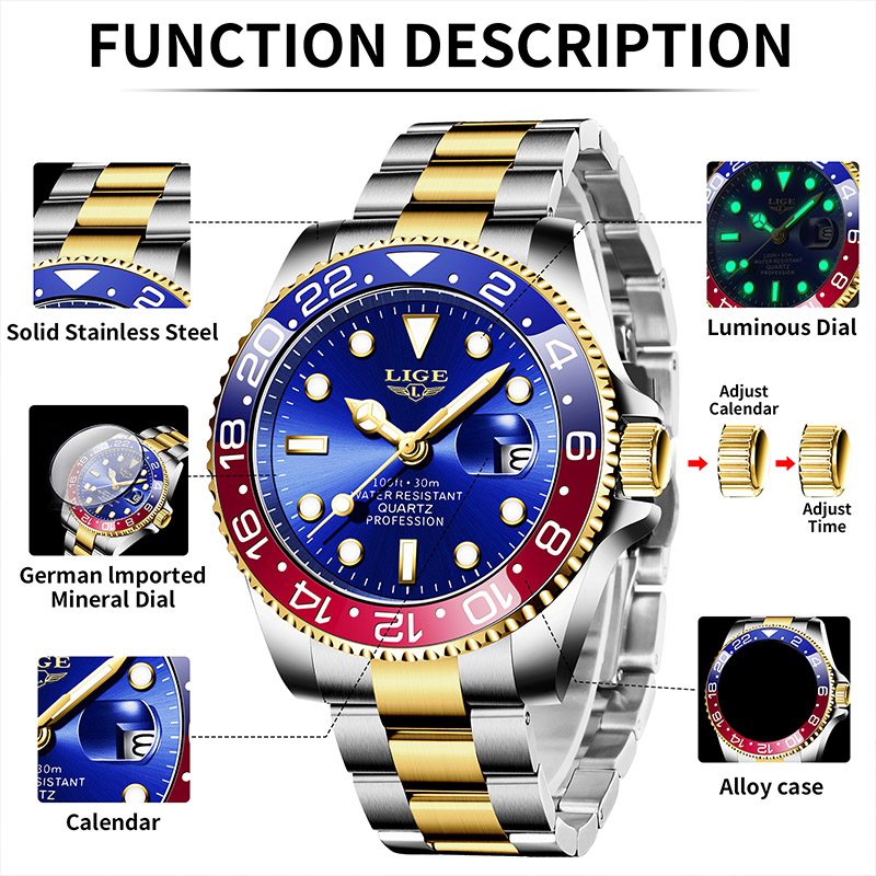 LIGE 2025 brand new men's watc - Luxury Watch Low Price review and price